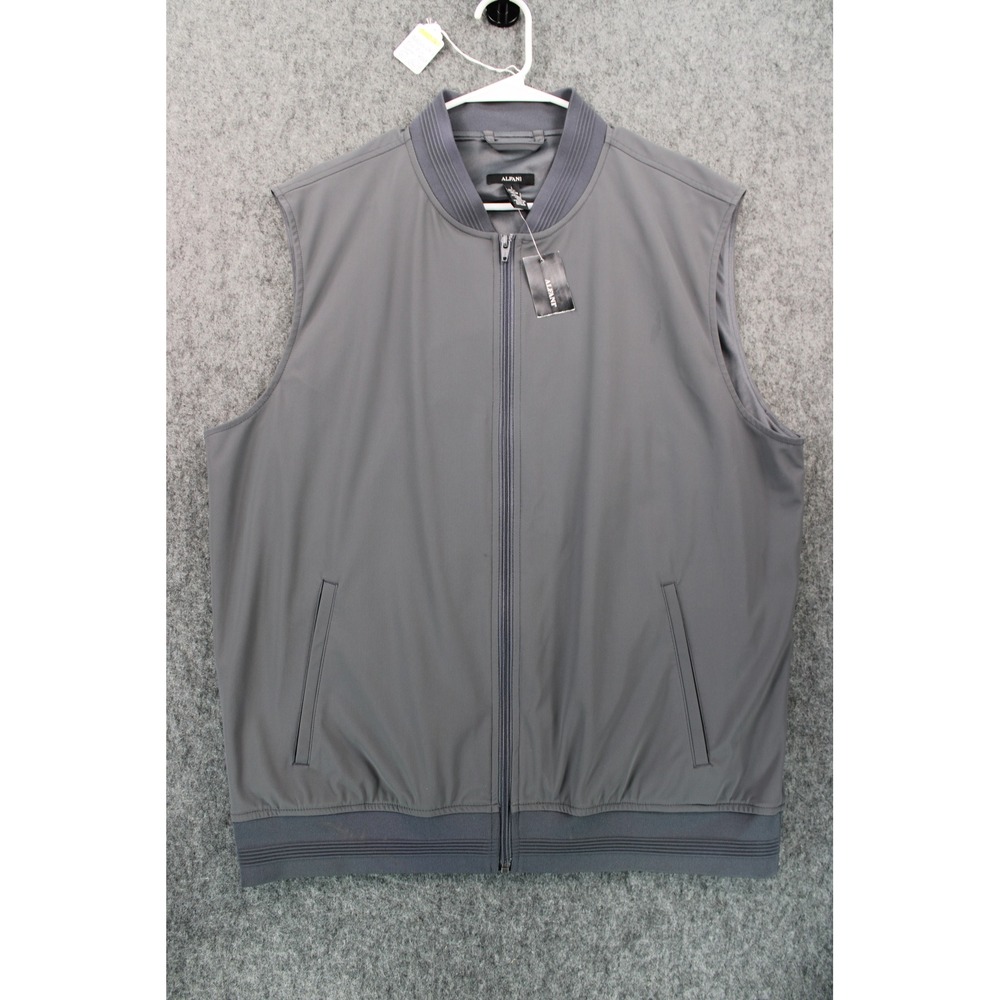Alfani Mens Full Zip Bomber Vest Ebony Grey 100187752MN Large NWT